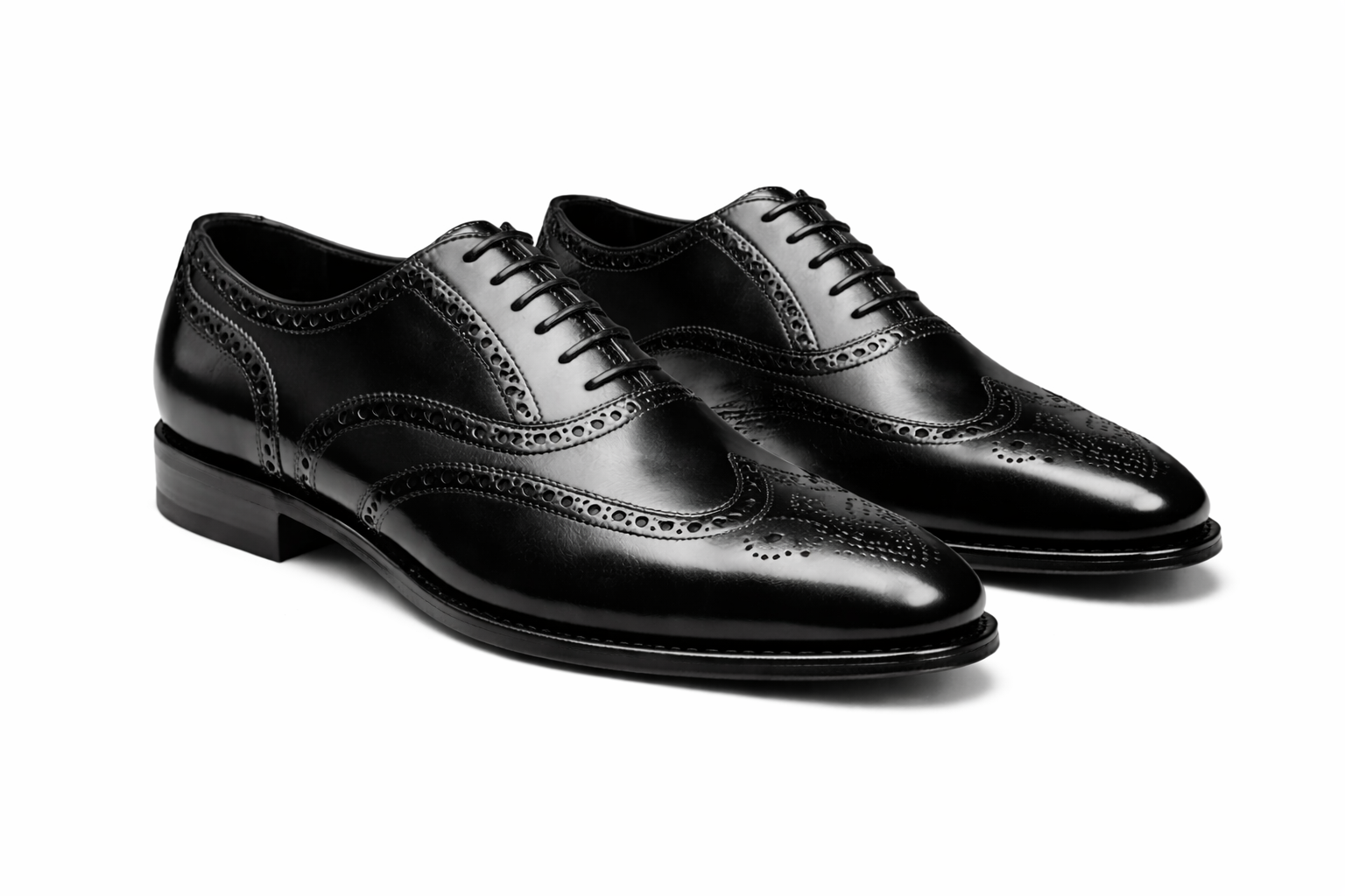 Genuine Leather Handmade Oxford Shoes Men - Leopold- Men's Formal Footwear Black Leather Gift For Him