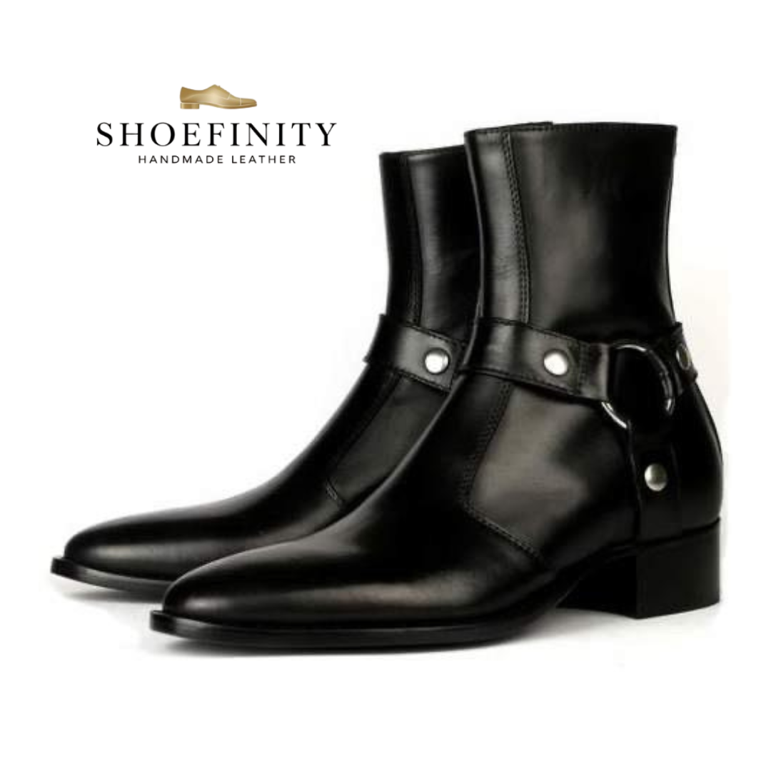 Vincent Harness Zip Black Boot – Key Features