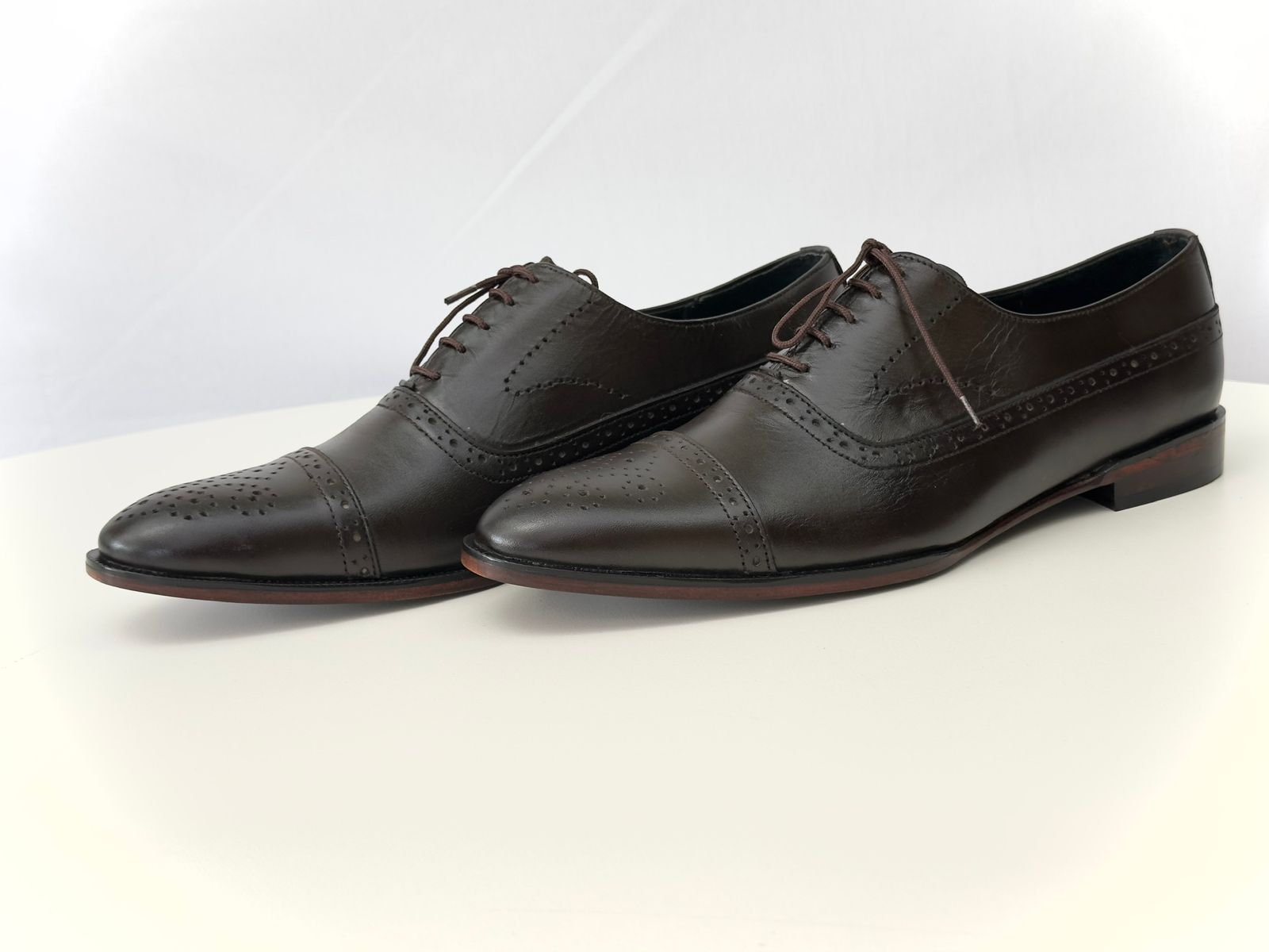 Handmade Original Cow Leather Oxford style Brown Shoes