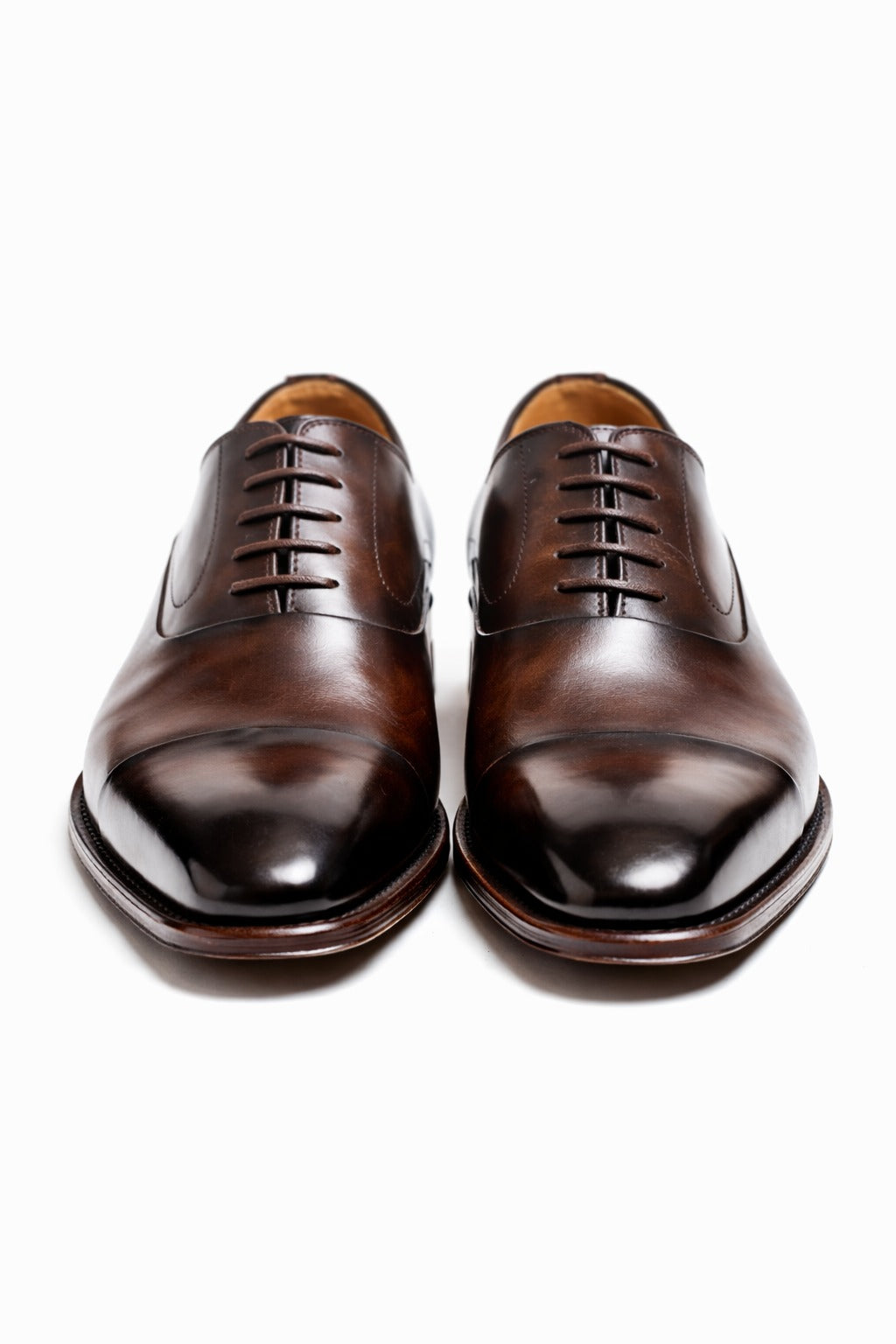 Handmade Brown Leather Cap Toe Oxford Dress Shoes – Classic Business Formal Wear