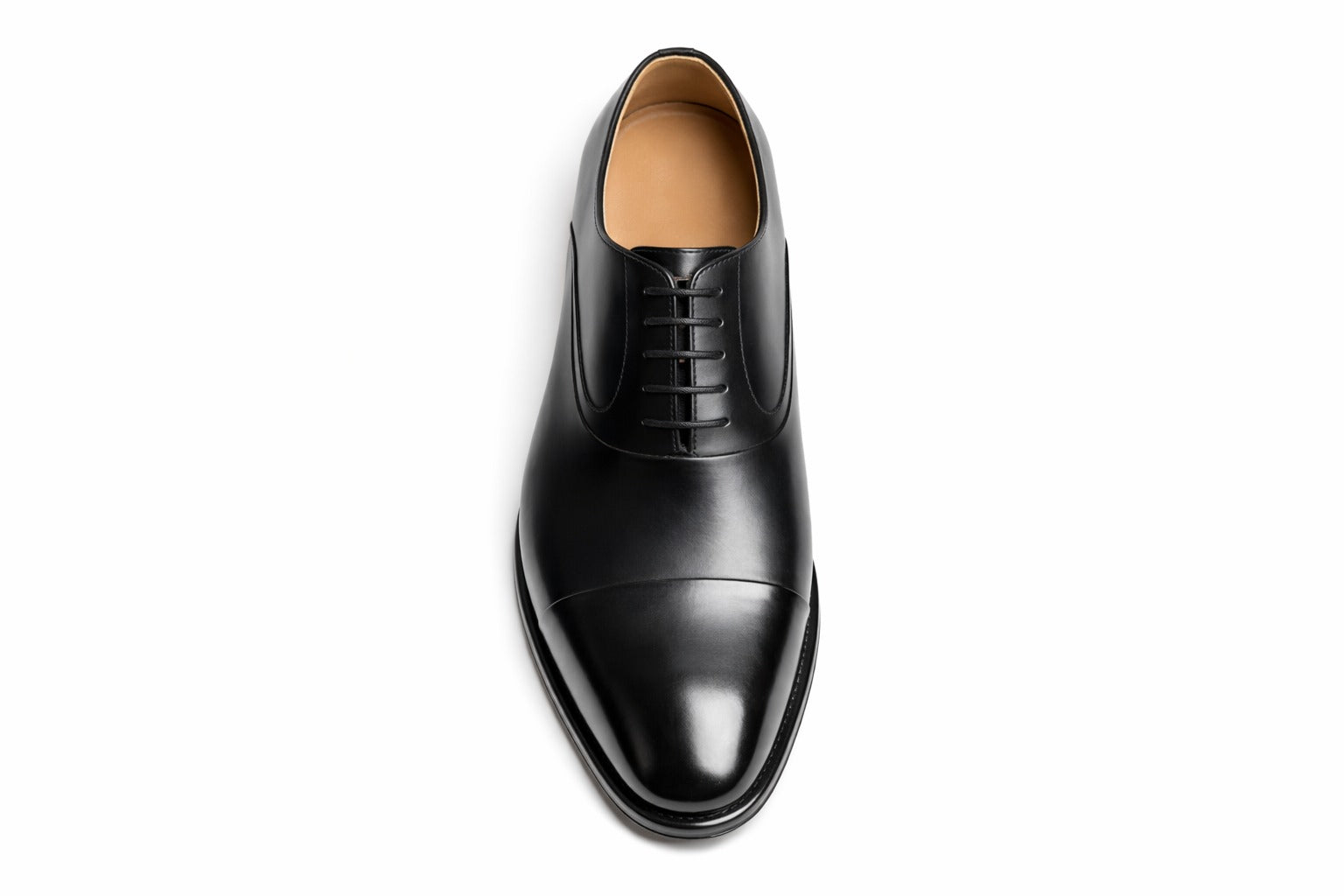 Handmade Black Leather Cap Toe Oxford Dress Shoes – Classic Business Formal Wear