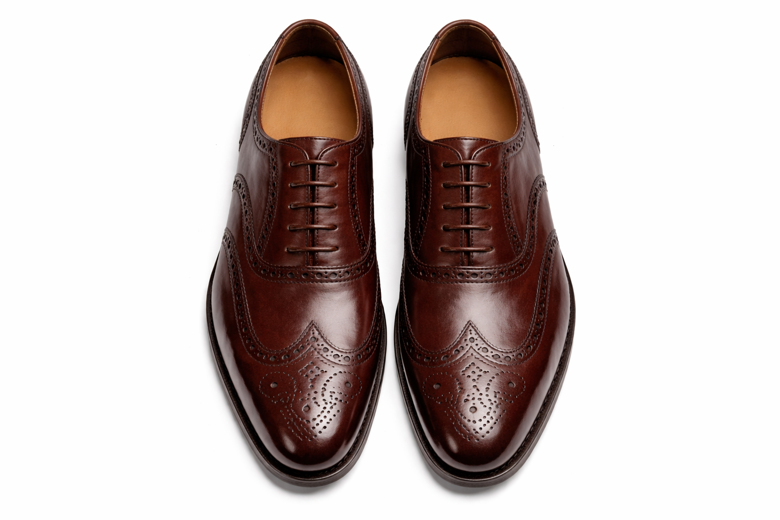 Genuine Leather Handmade Oxford Shoes Men - Leopold- Men's Formal Footwear Brown Leather Gift For Him