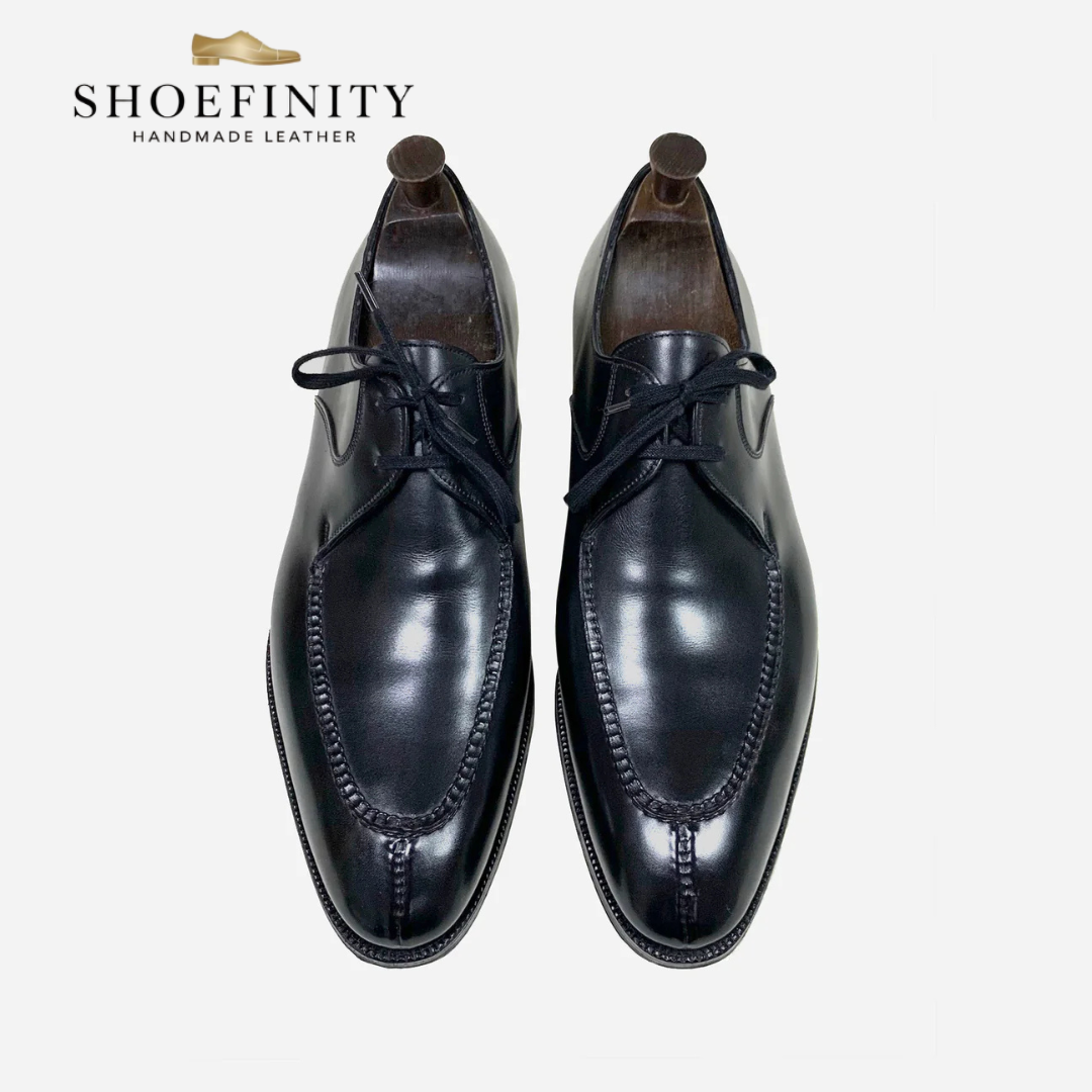 Black derby dress shoes