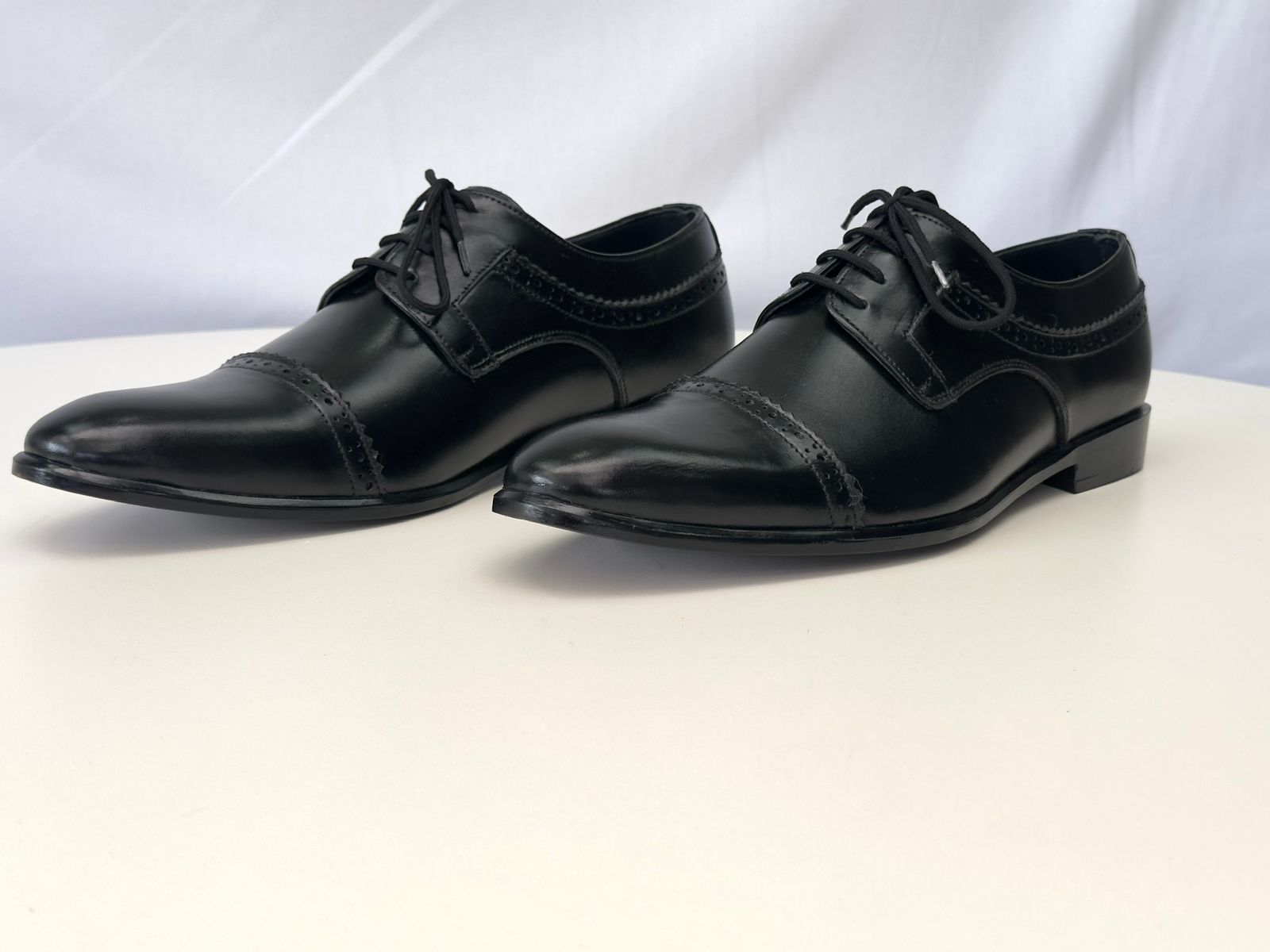 Handmade Original Cow Leather Oxford style Black Shoes