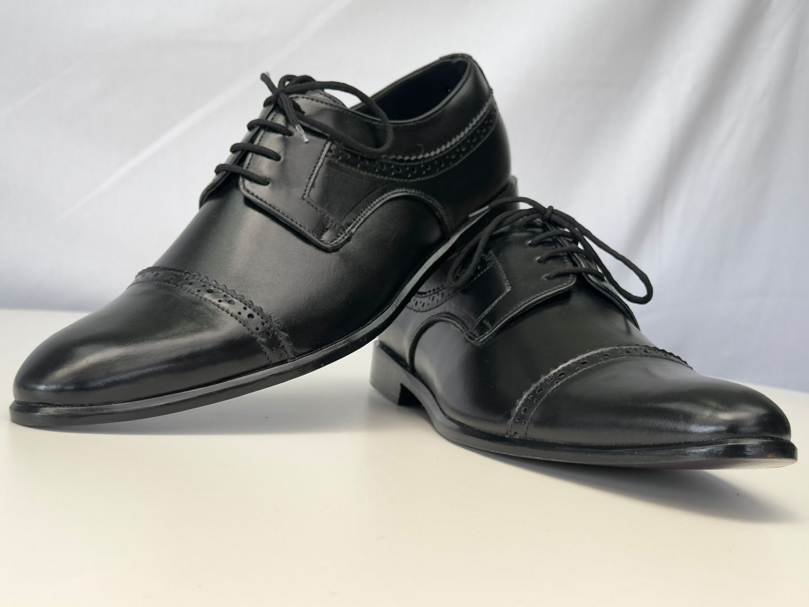 Handmade Original Cow Leather Oxford style Black Shoes